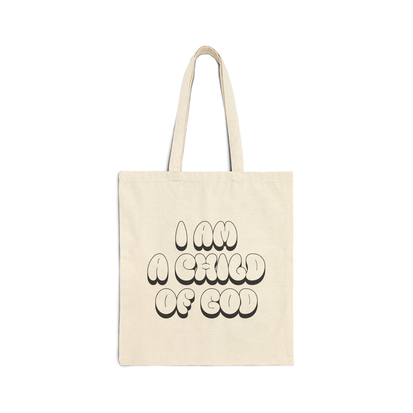 "I Am A Child of God" Cotton Canvas Tote Bag