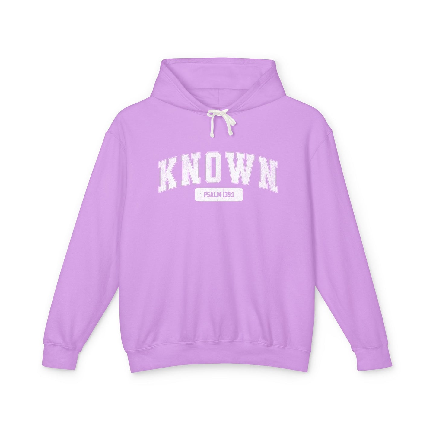 "KNOWN" VARSITY UNISEX PREMIUM LIGHTWEIGHT HOODIE