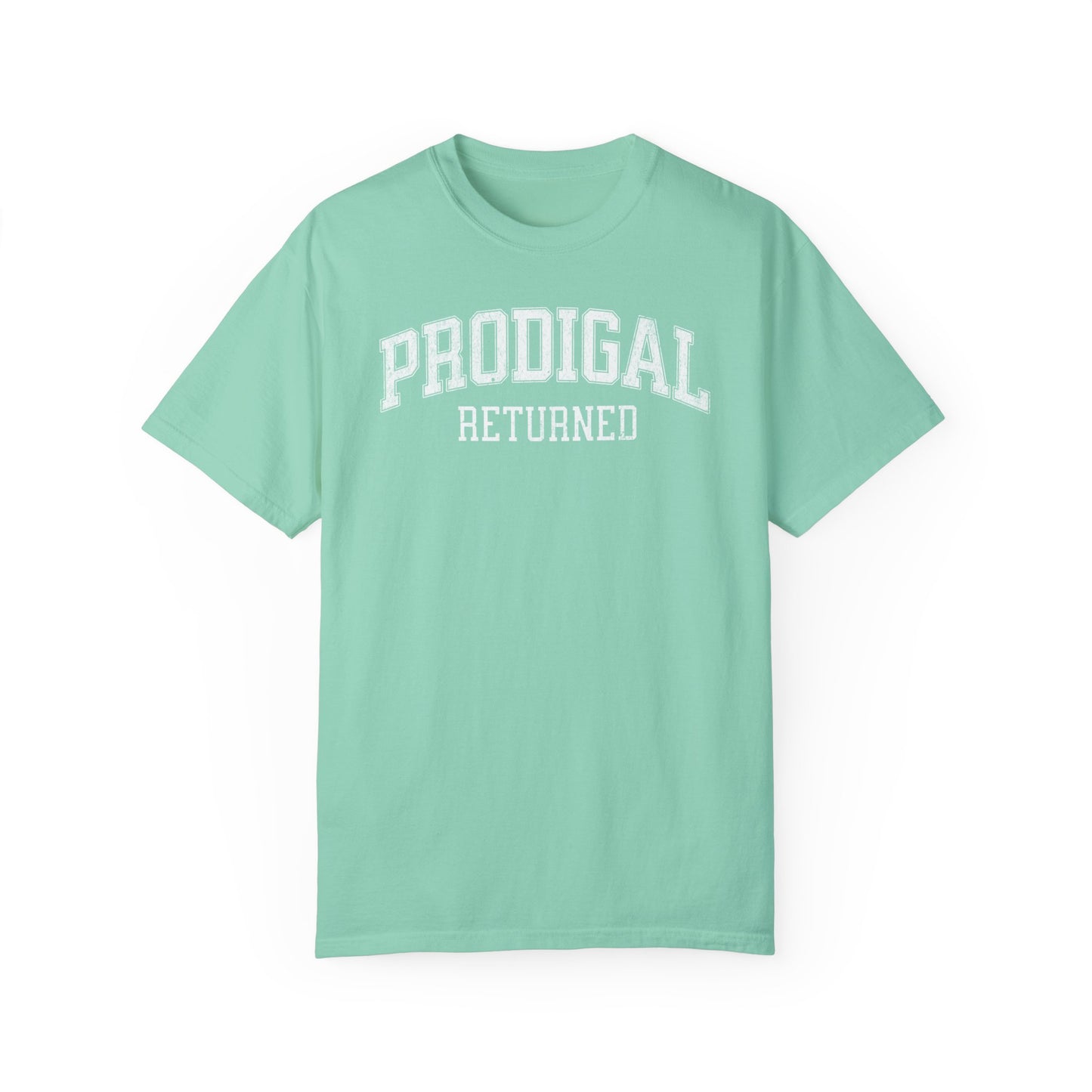 "Prodigal Returns" Varsity Style Unisex Garment-Dyed Tee