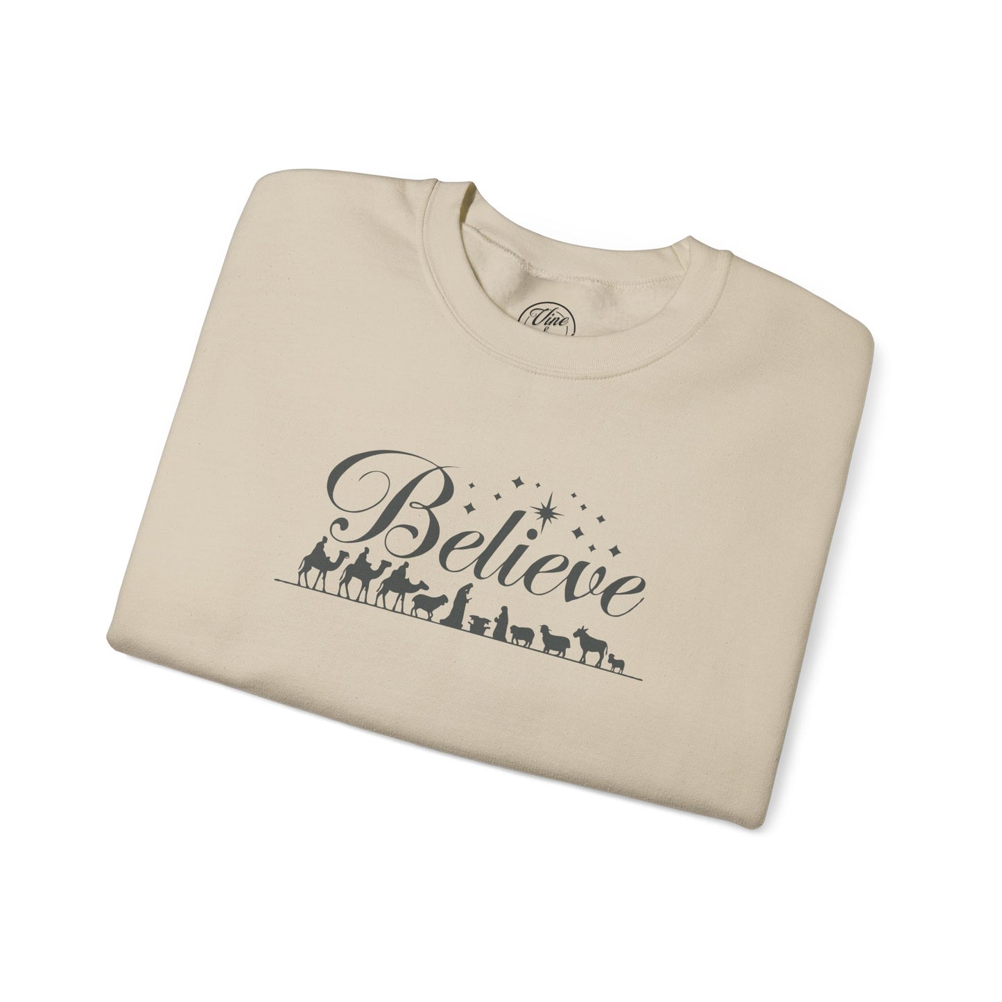 "Believe Nativity" Christmas Crewneck Sweatshirt