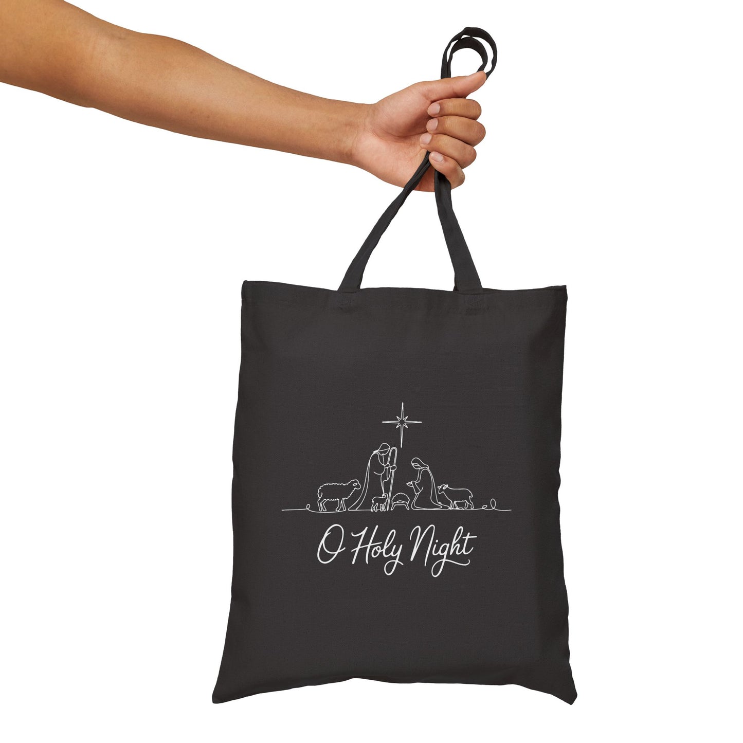 "O Holy Night" Christmas Cotton Canvas Tote Bag