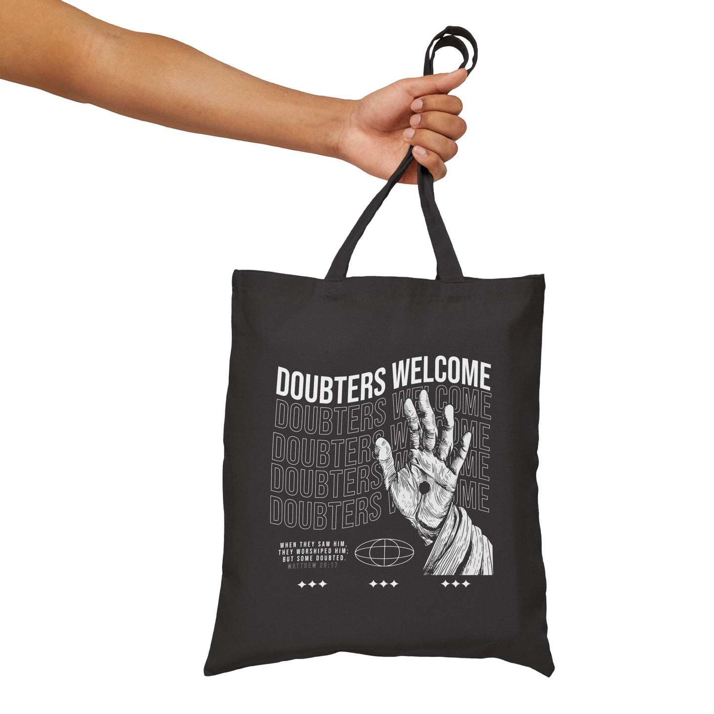 "Doubters Welcome" Cotton Canvas Tote Bag