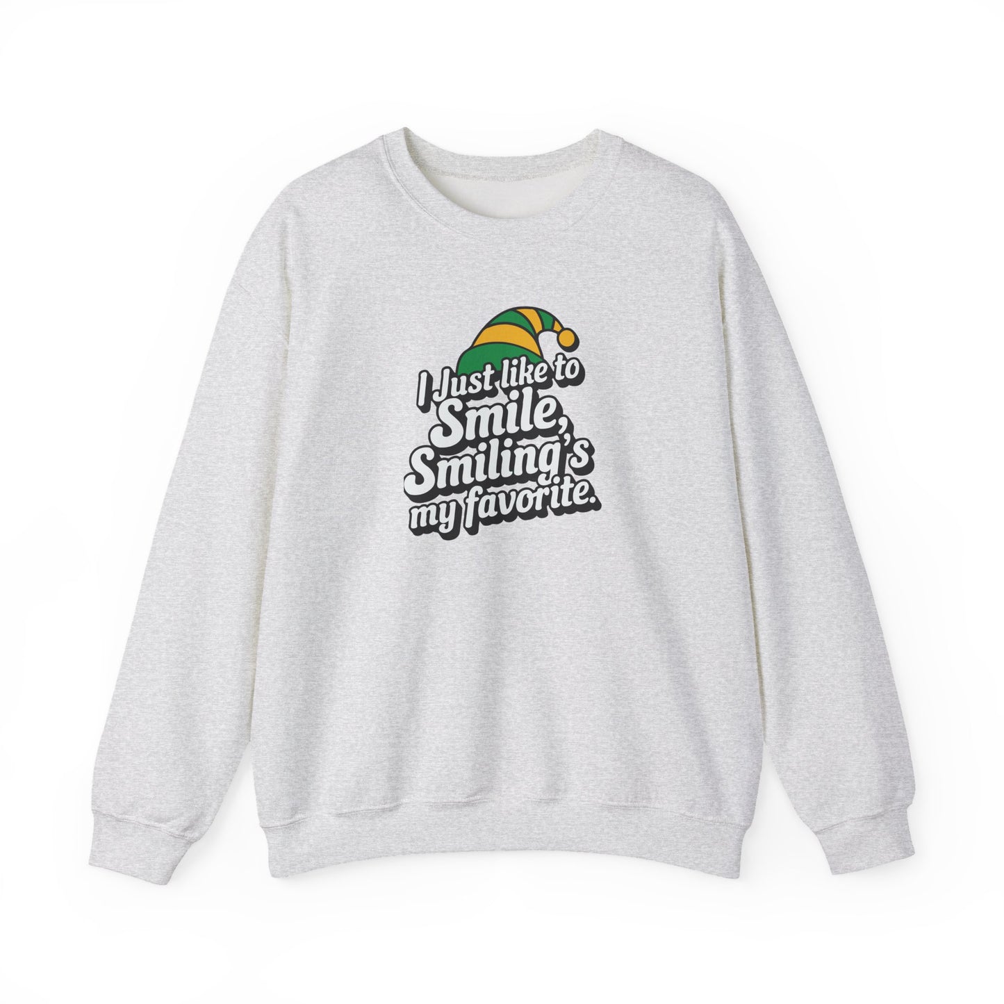 CHRISTMAS "SMILING'S MY FAVORITE" UNISEX CREWNECK SWEATSHIRT