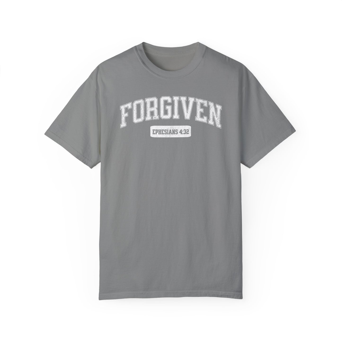 "Forgiven" Varsity Style Adult Unisex Garment-Dyed Tee