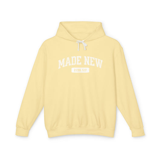"MADE NEW" VARSITY UNISEX PREMIUM LIGHTWEIGHT HOODIE