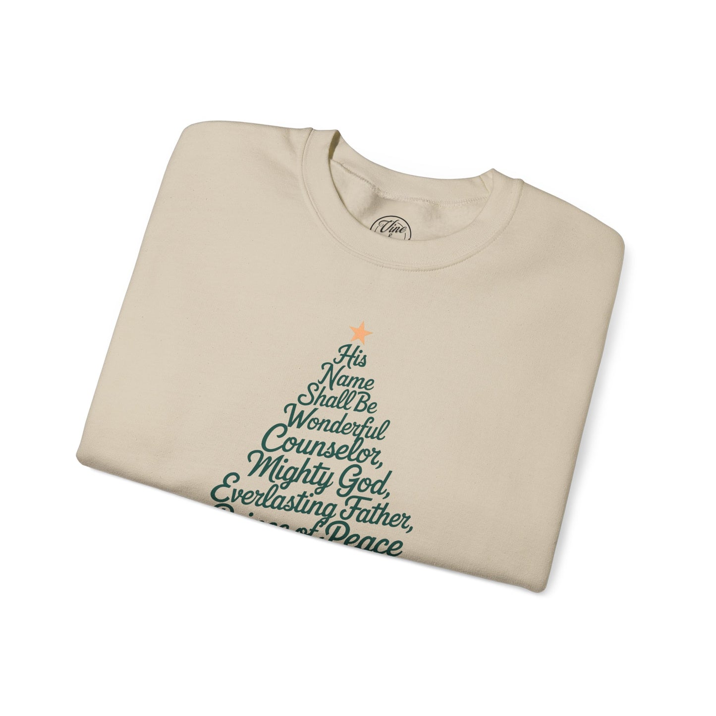 CHRISTMAS "HIS NAME SHALL BE" UNISEX CREWNECK SWEATSHIRT