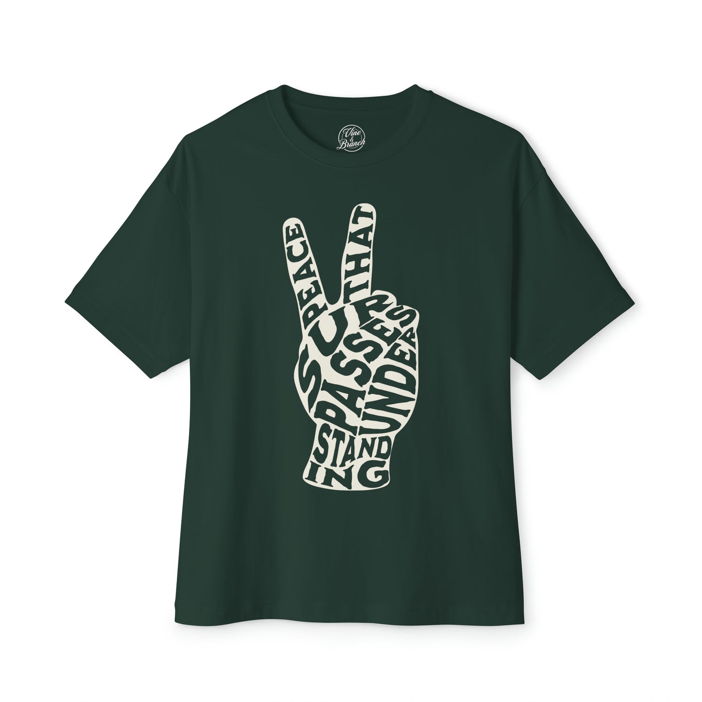 "Peace That Surpasses Understanding" Adult Unisex Oversized Boxy Tee