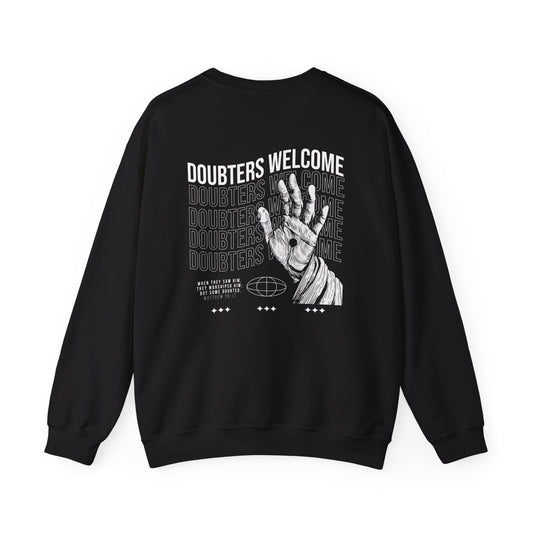 "Doubters Welcome" Adult Crewneck Sweatshirt