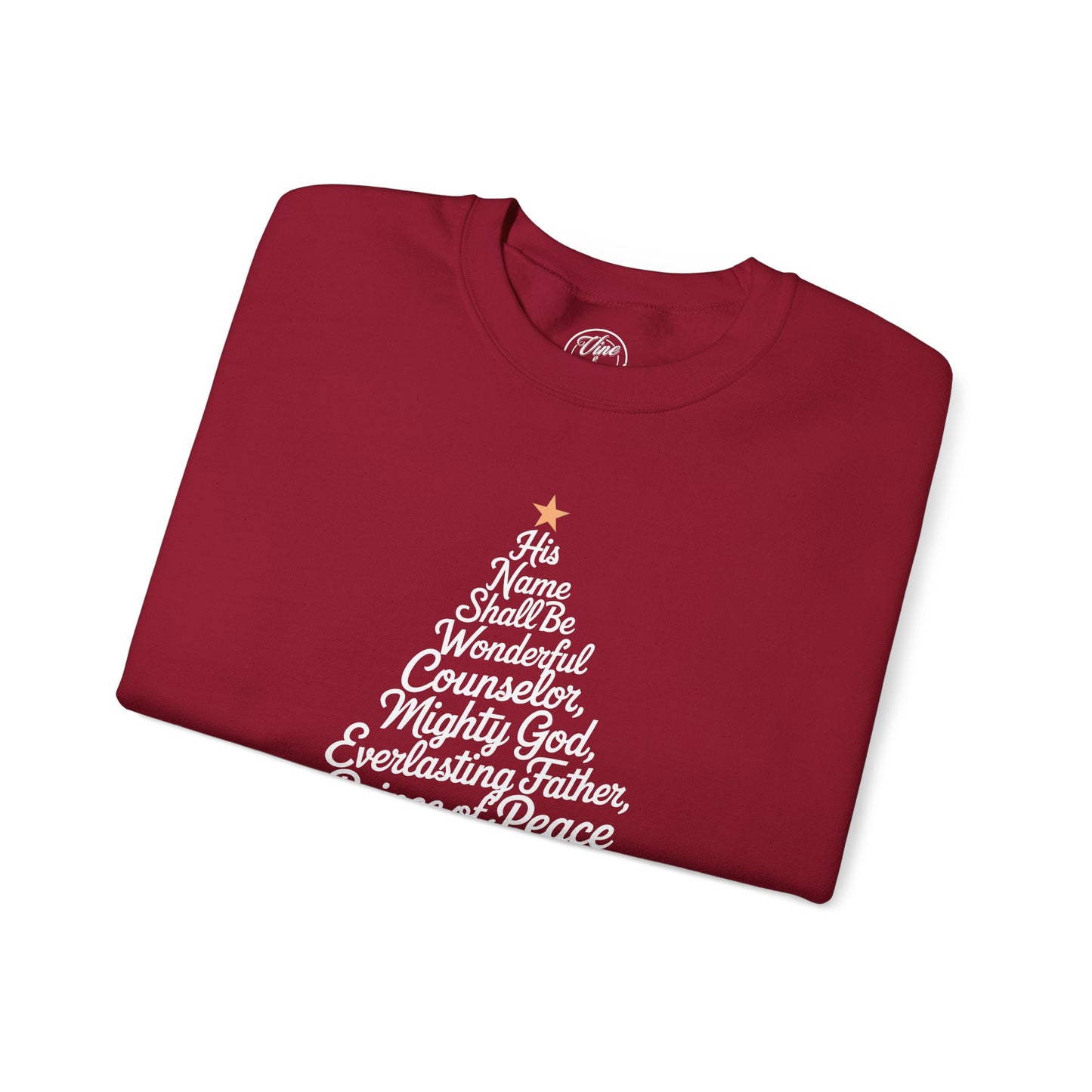 CHRISTMAS "HIS NAME SHALL BE" UNISEX CREWNECK SWEATSHIRT