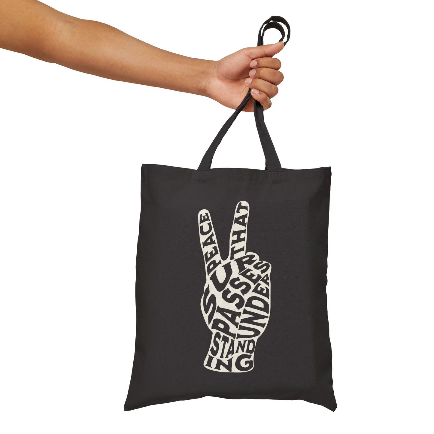 "Peace" Cotton Canvas Tote Bag