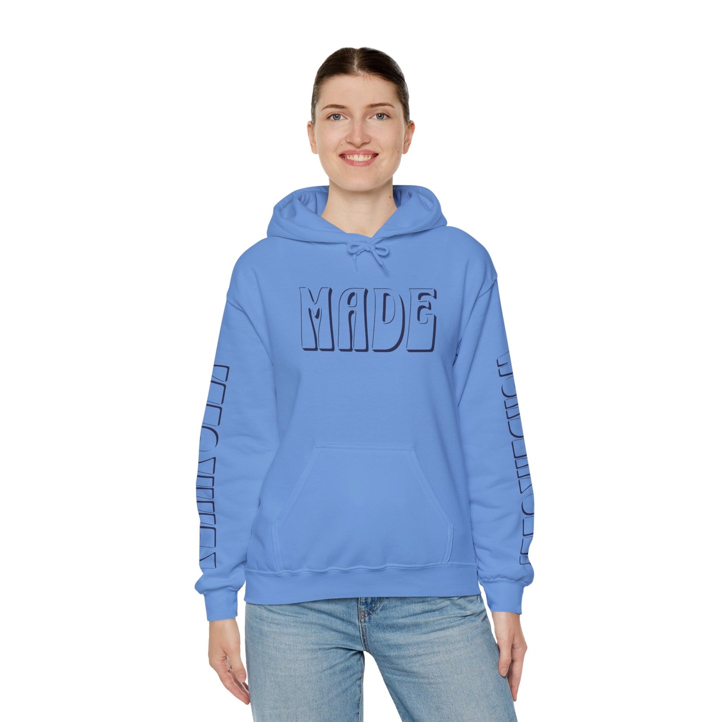 "Fearfully Wonderfully Made" Carolina Blue Adult Hoodie