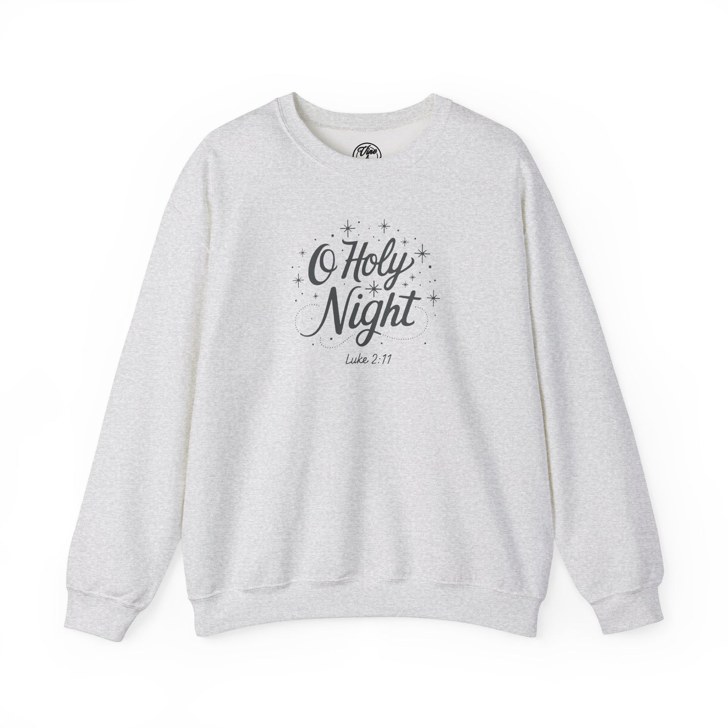 "O Holy Night" Cursive Christmas Crewneck Sweatshirt