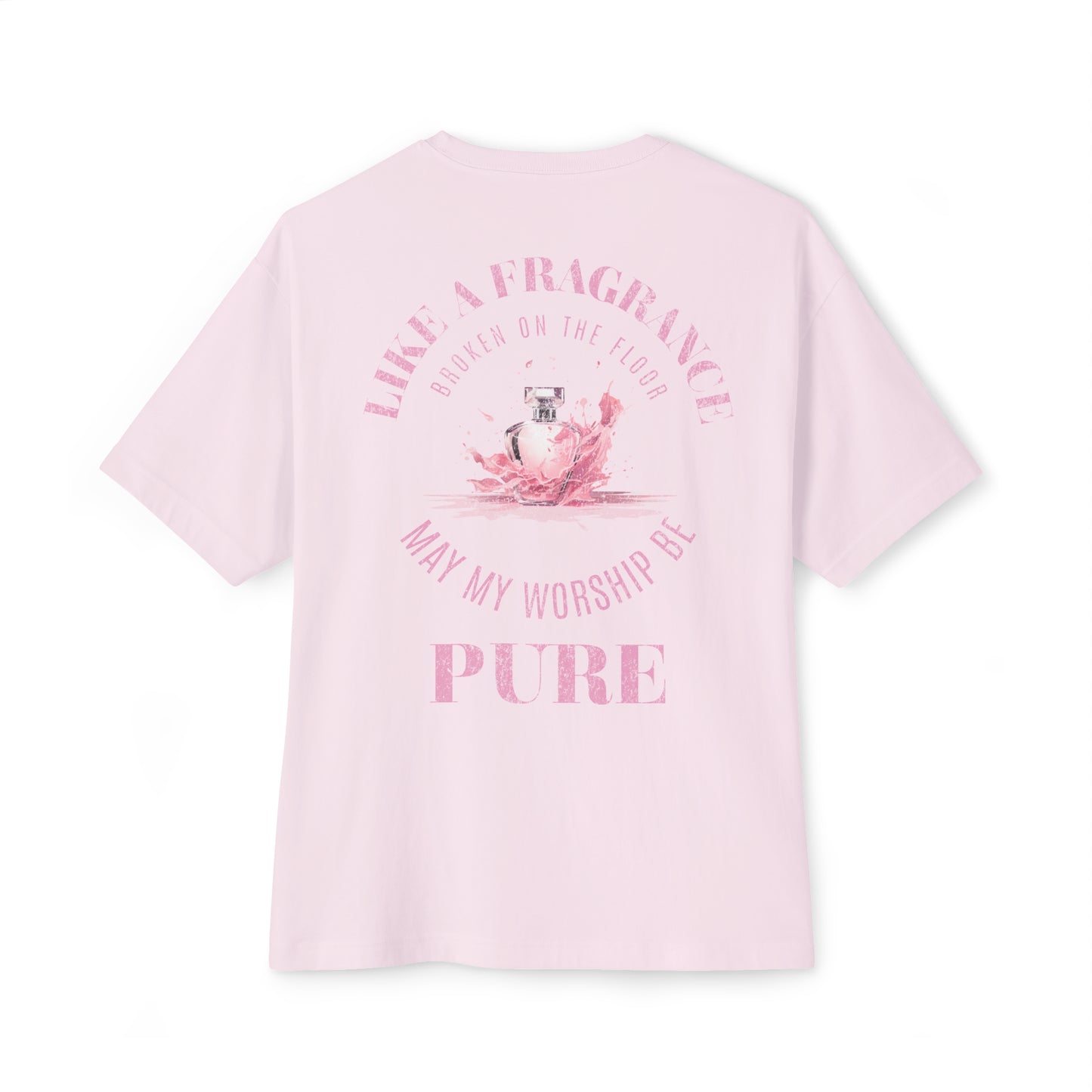 "Pure Worship" Pink Adult Unisex Oversized Boxy Tee