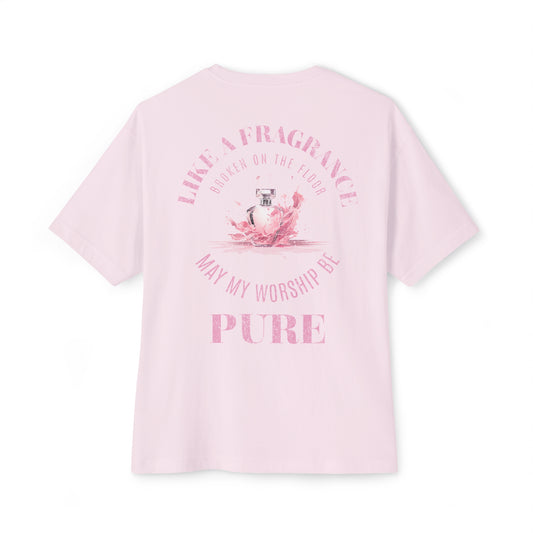 "Pure Worship" Pink Adult Unisex Oversized Boxy Tee