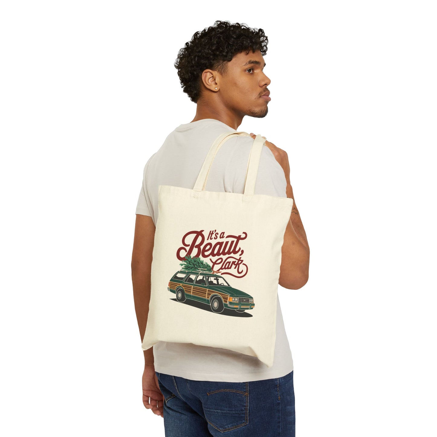 "It's A Beaut, Clark" Christmas Cotton Canvas Tote Bag