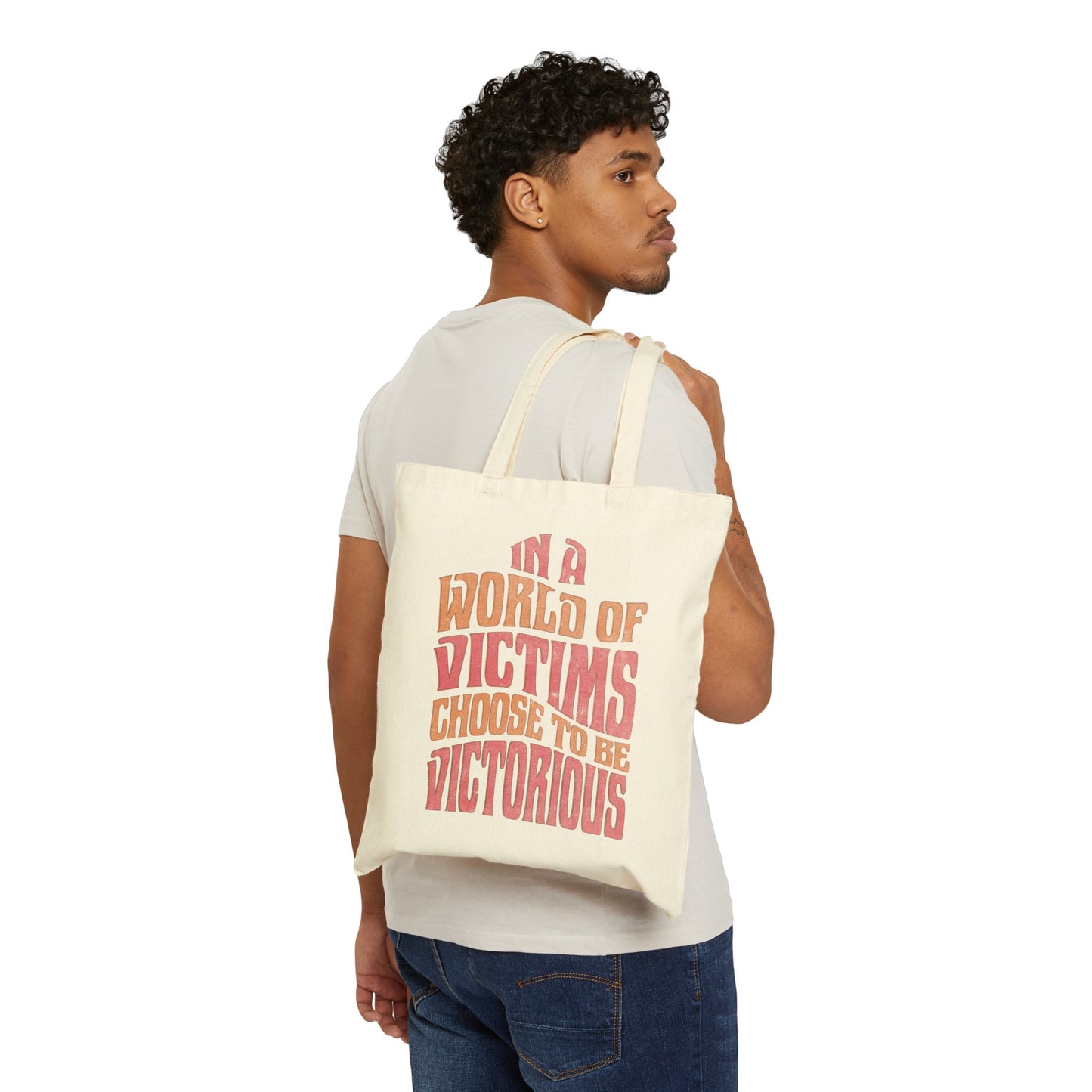 "Choose To Be Victorious" Cotton Canvas Tote Bag