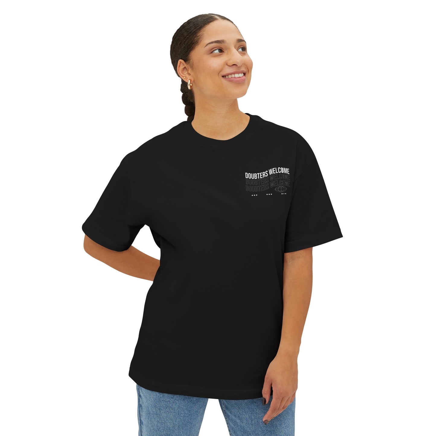 "Doubters Welcome" Adult Unisex Oversized Boxy Tee