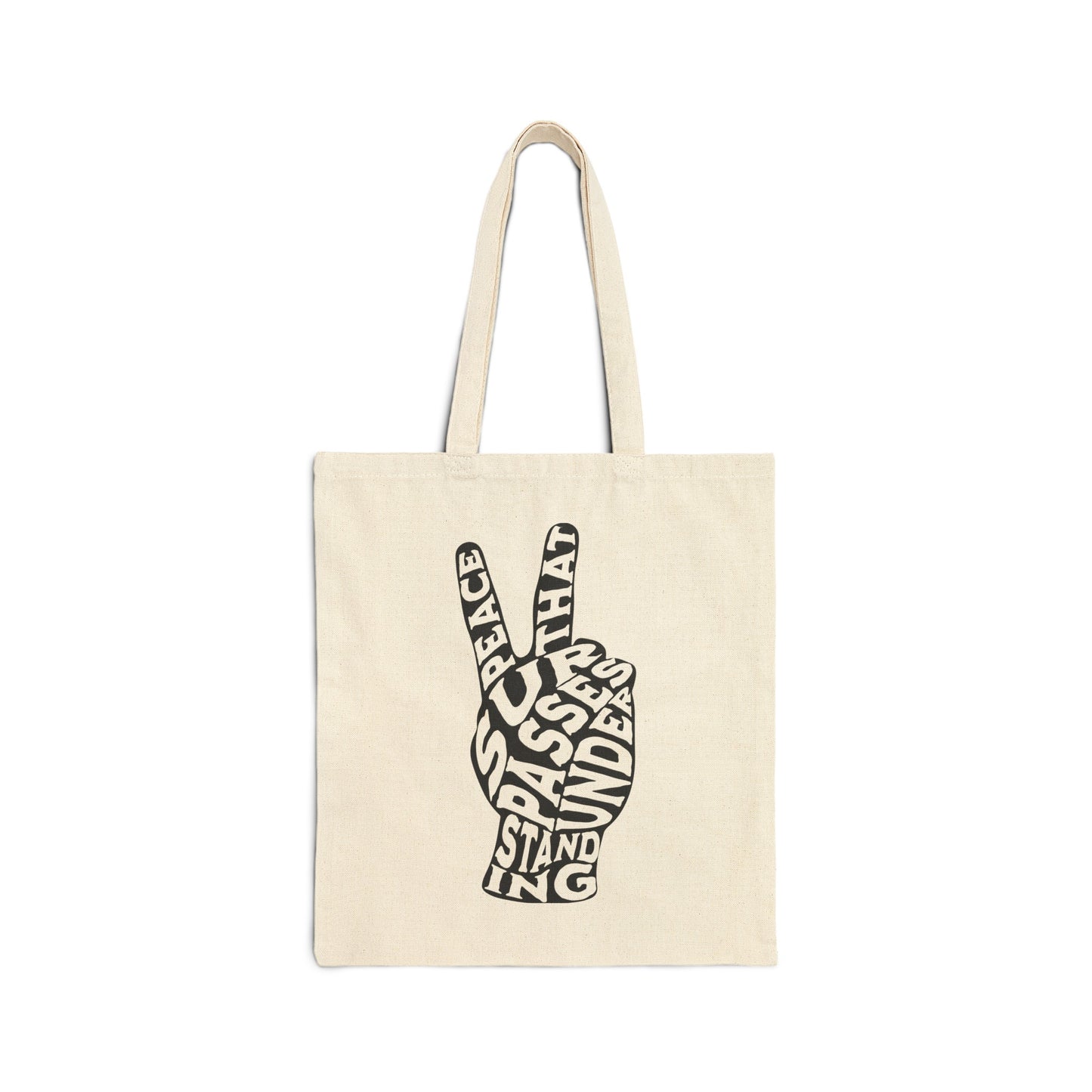 "Peace" Cotton Canvas Tote Bag