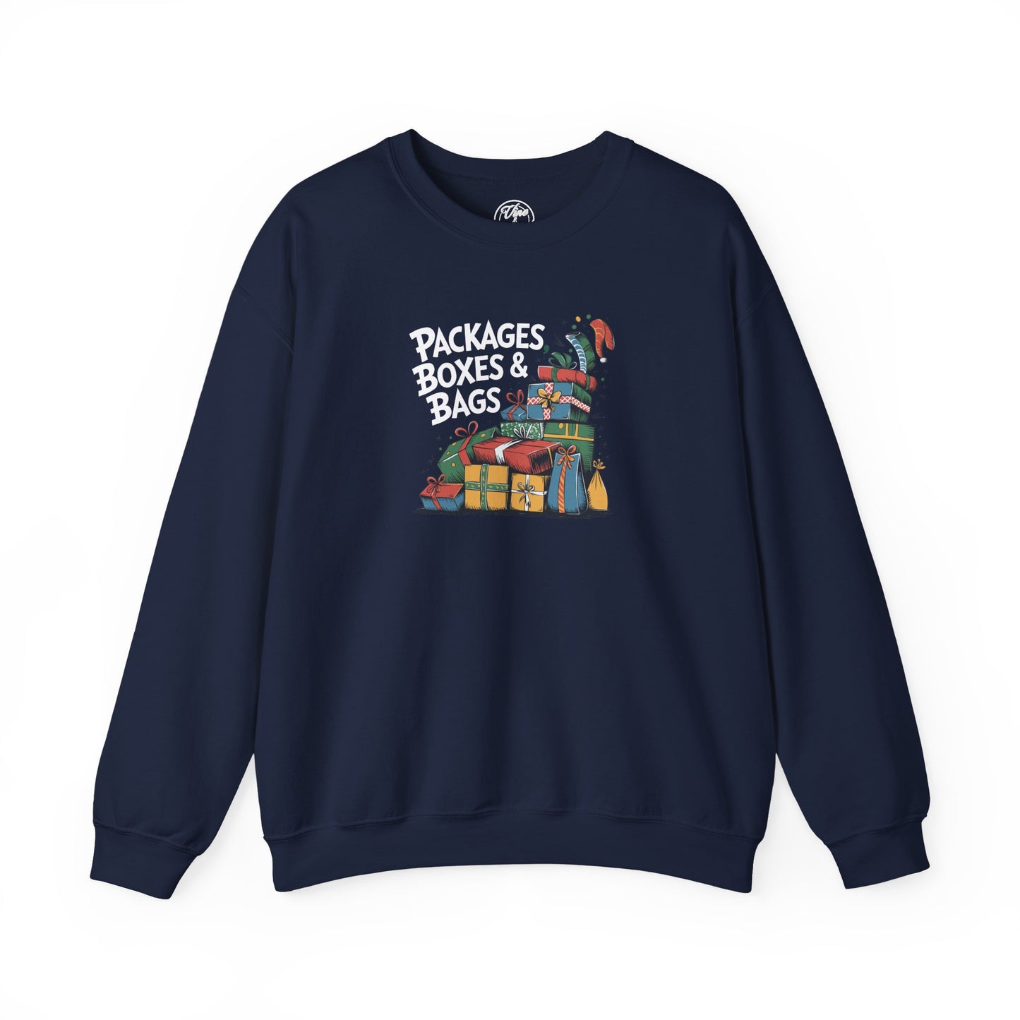 CHRISTMAS "PACKAGES BOXES & BAGS" UNISEX CREWNECK SWEATSHIRT