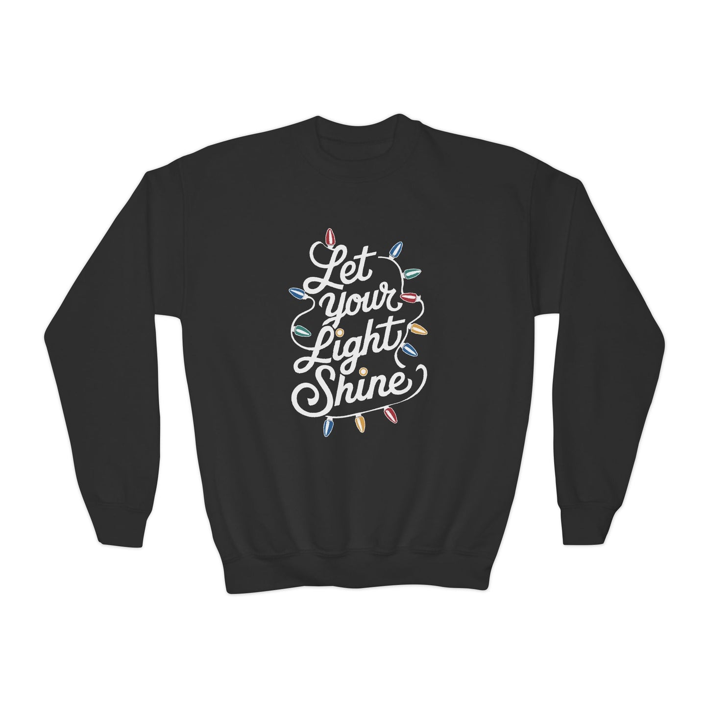 "Let Your Light Shine" Christmas Kids Crewneck Sweatshirt