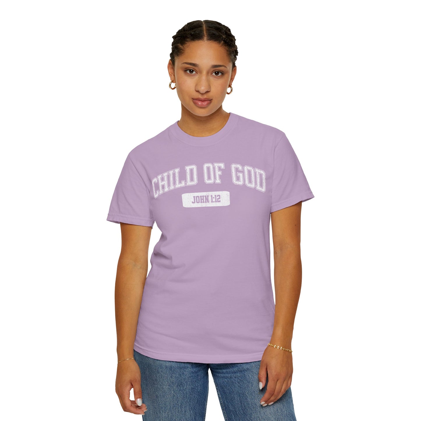 "Child of God" Varsity Style Unisex Garment-Dyed Tee