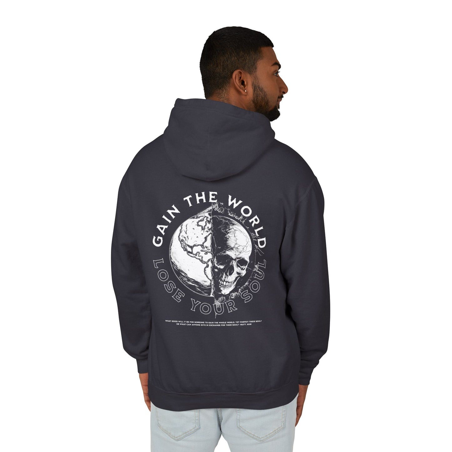 "GAIN THE WORLD, LOSE YOUR SOUL" UNISEX PREMIUM HOODIE