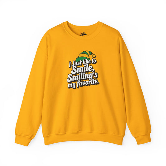 CHRISTMAS "SMILING'S MY FAVORITE" UNISEX CREWNECK SWEATSHIRT