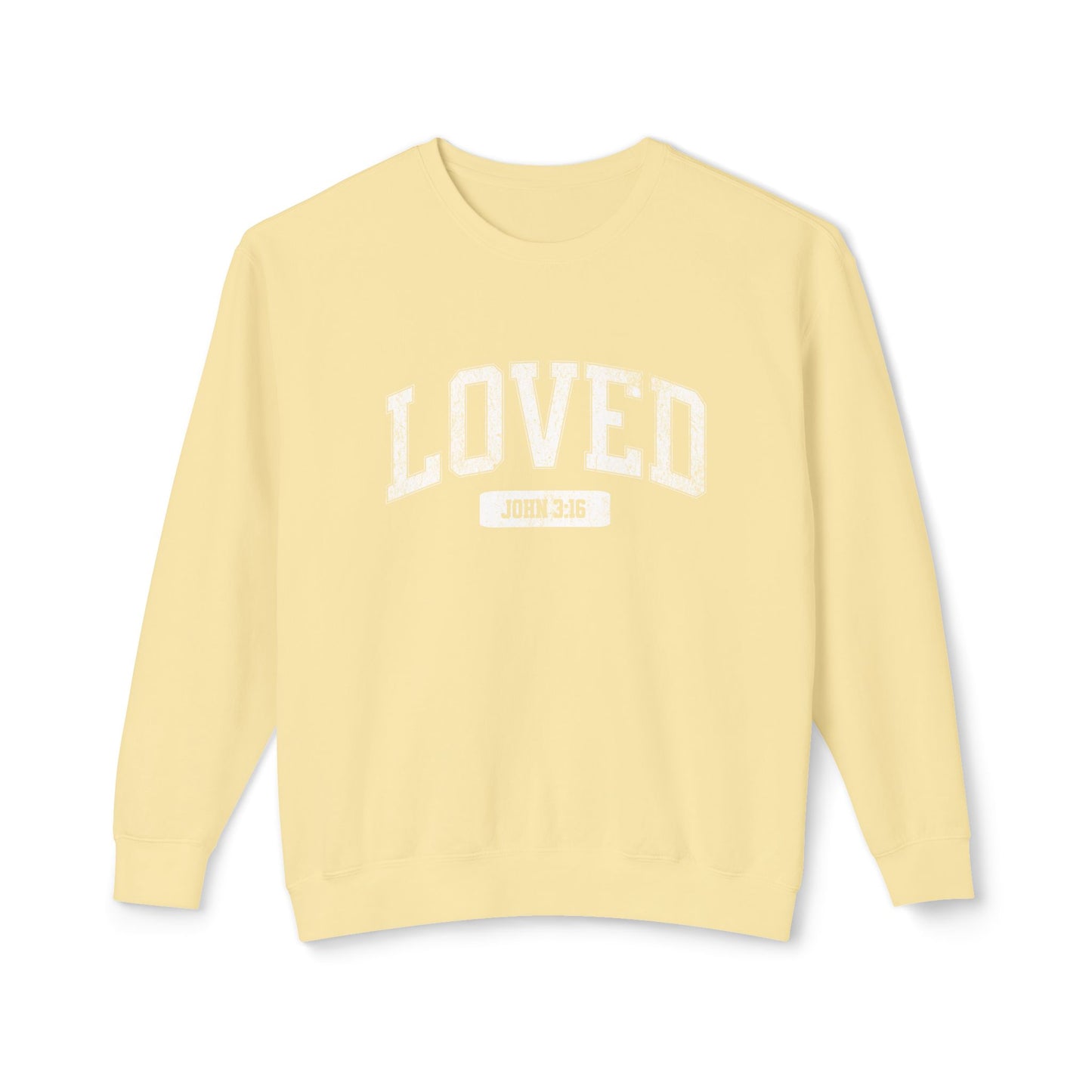 "LOVED" VARSITY UNISEX PREMIUM SWEATSHIRT