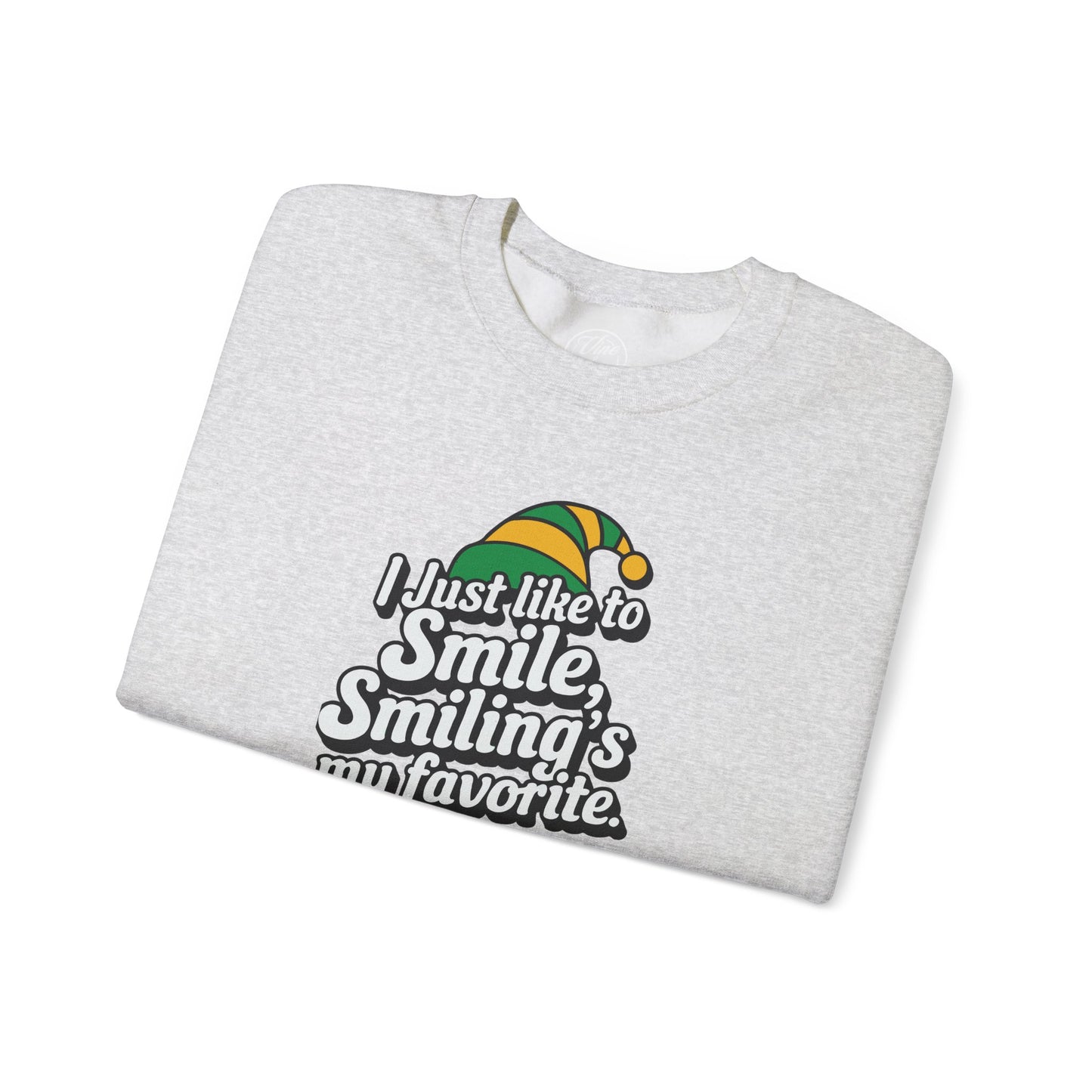 CHRISTMAS "SMILING'S MY FAVORITE" UNISEX CREWNECK SWEATSHIRT