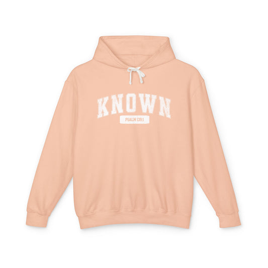 "KNOWN" VARSITY UNISEX PREMIUM LIGHTWEIGHT HOODIE