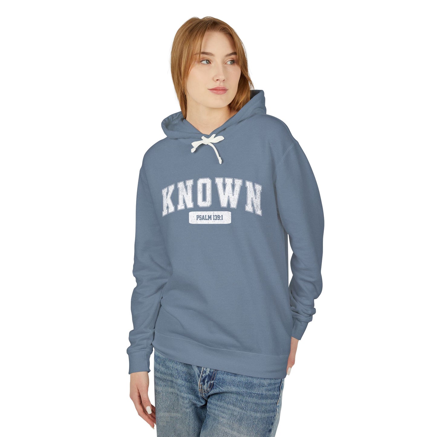 "KNOWN" VARSITY UNISEX PREMIUM LIGHTWEIGHT HOODIE