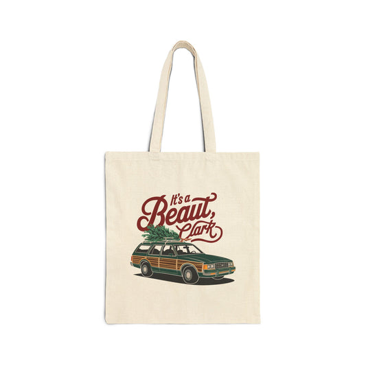 "It's A Beaut, Clark" Christmas Cotton Canvas Tote Bag