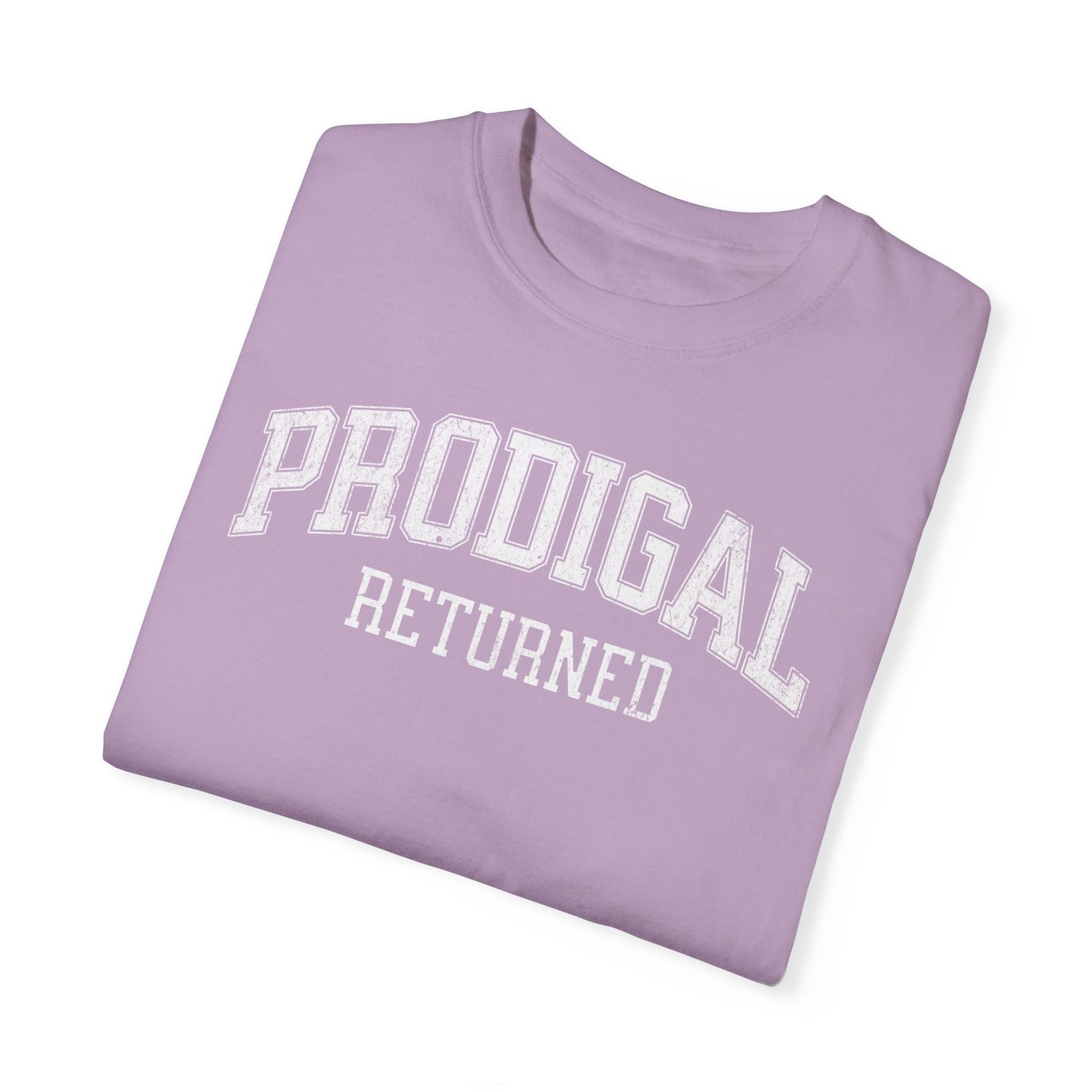 "Prodigal Returns" Varsity Style Unisex Garment-Dyed Tee