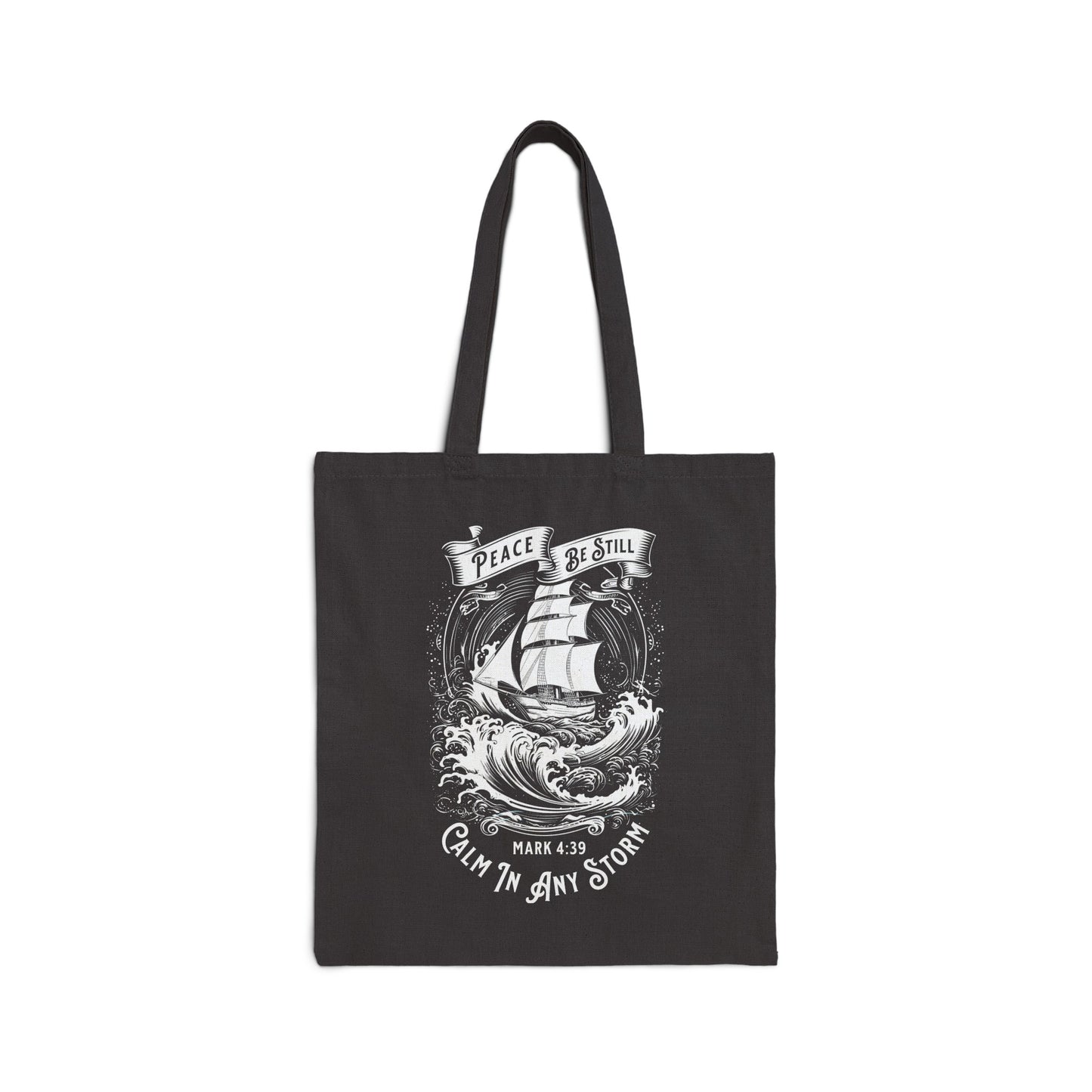 Peace Be Still" Cotton Canvas Tote Bag