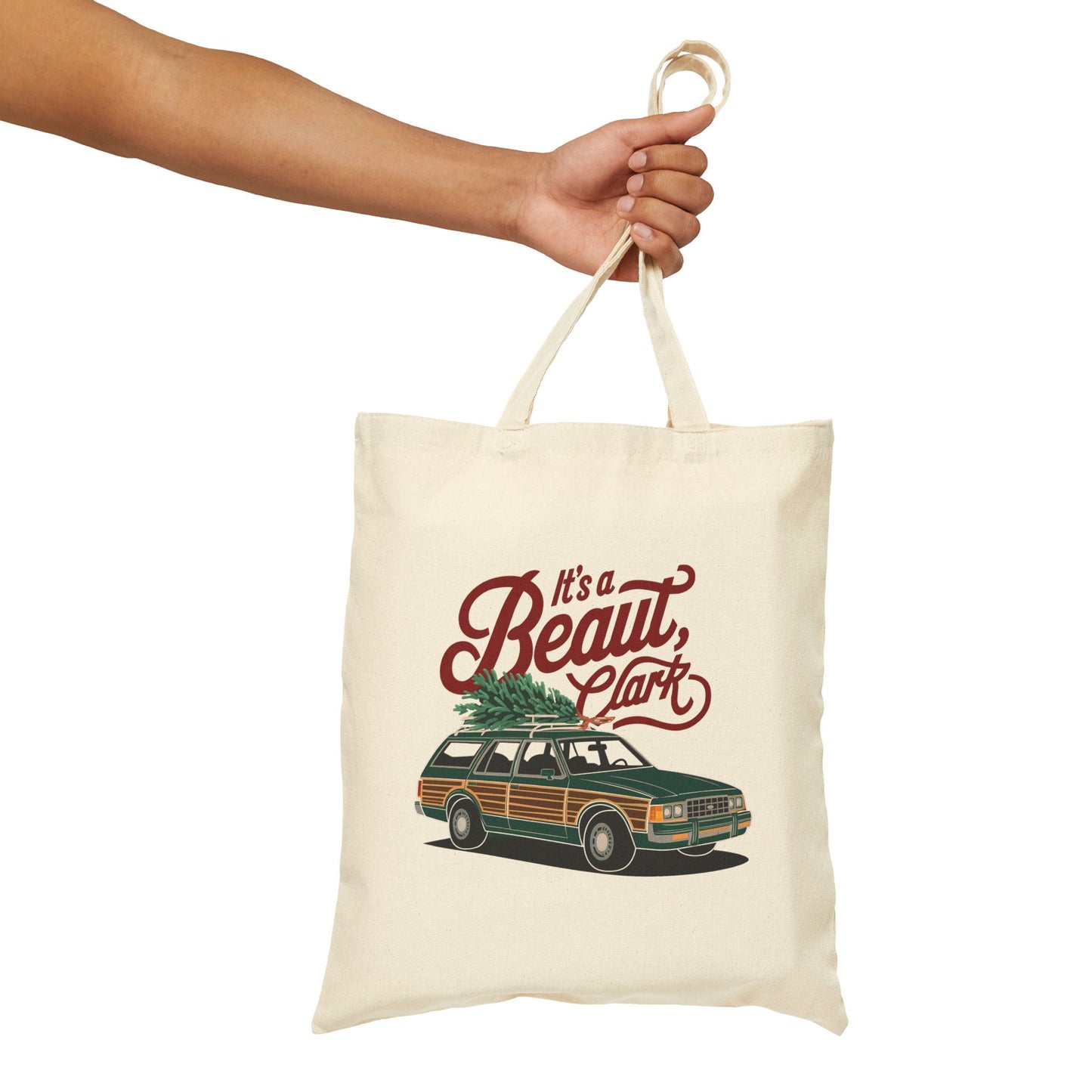 "It's A Beaut, Clark" Christmas Cotton Canvas Tote Bag