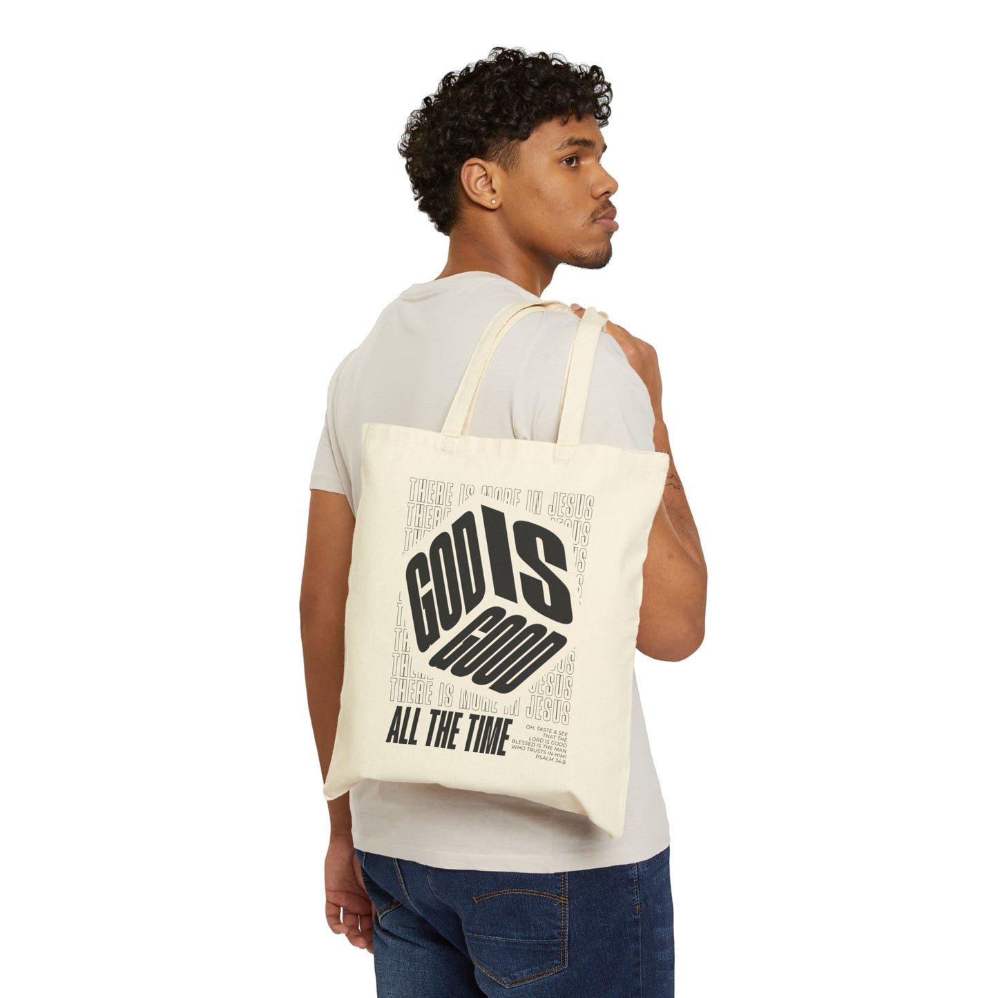 "God Is Good" Cotton Canvas Tote Bag