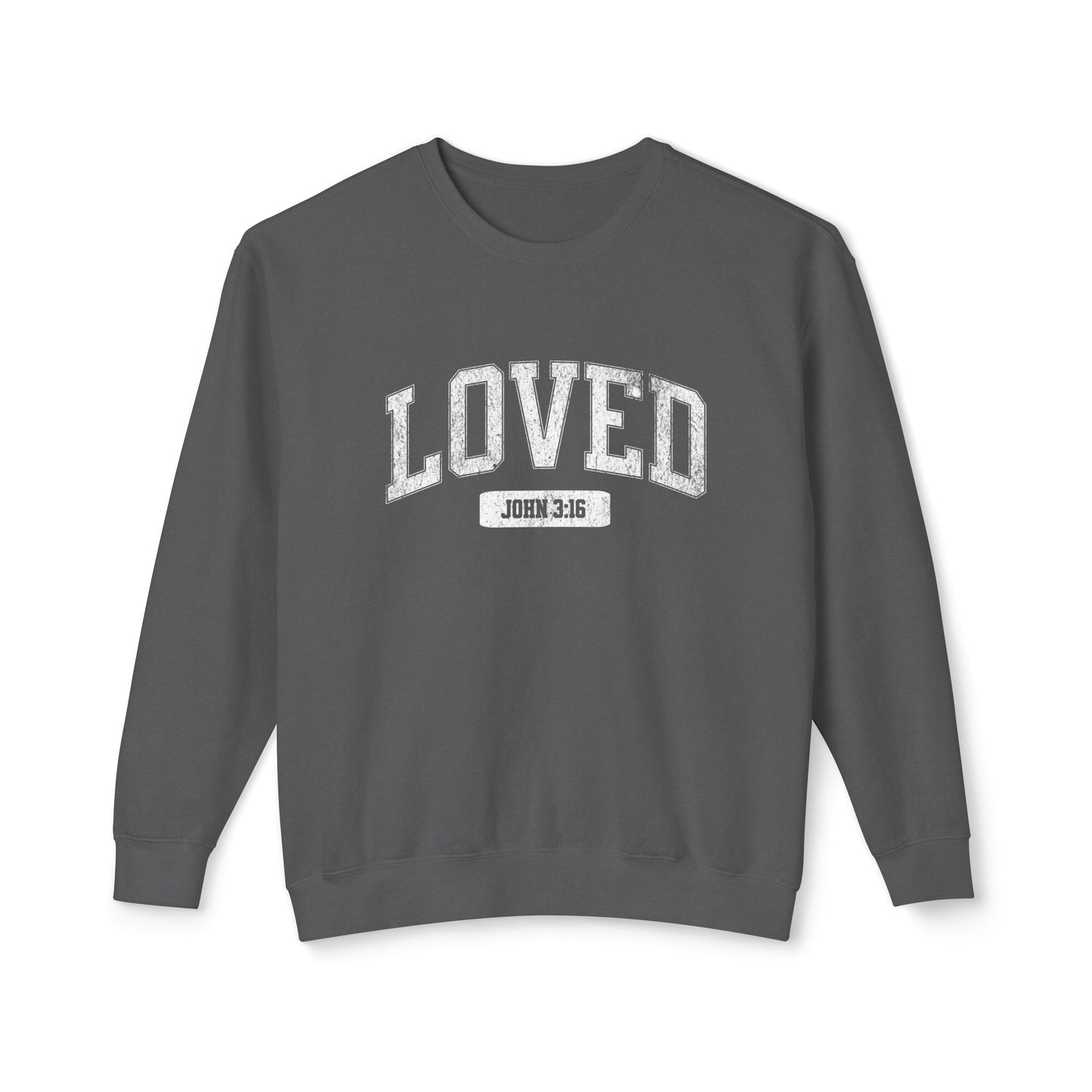 "LOVED" VARSITY UNISEX PREMIUM SWEATSHIRT