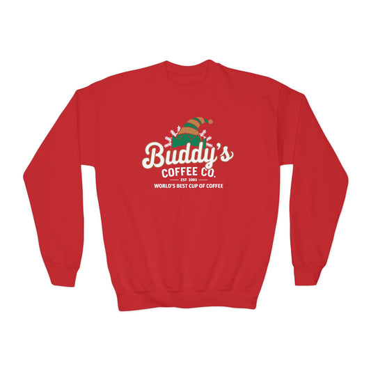 "Buddy's Coffee Co. " Christmas Kids Crewneck Sweatshirt