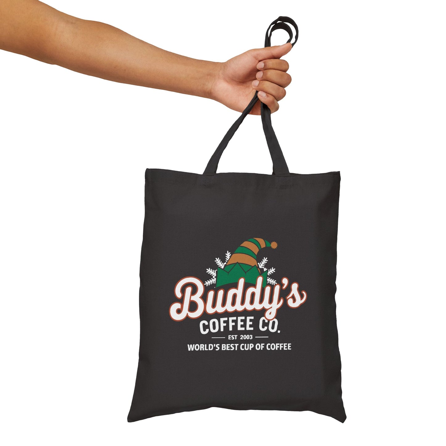 "Buddy's Coffee Co." Christmas Cotton Canvas Tote Bag