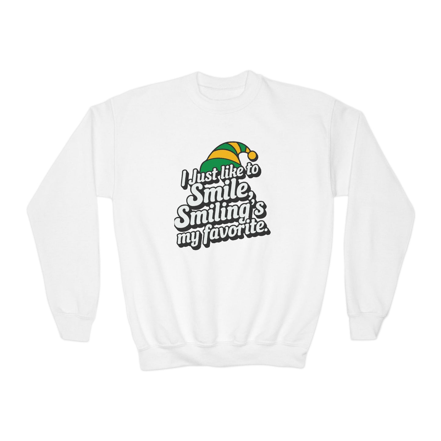 "Smiling's My Favorite" Christmas Kids Sweatshirt