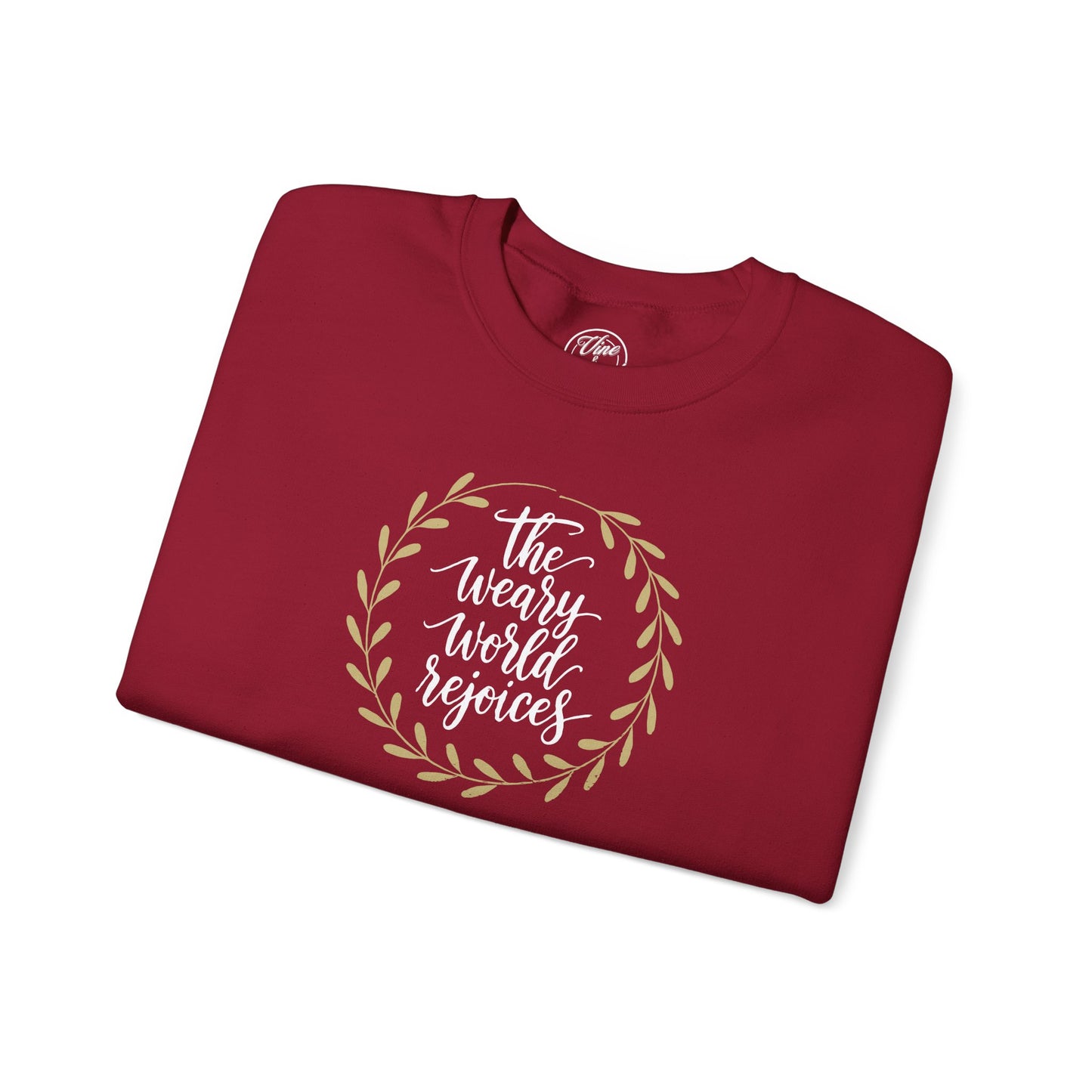 "The Weary World Rejoices" Christmas Crewneck Sweatshirt