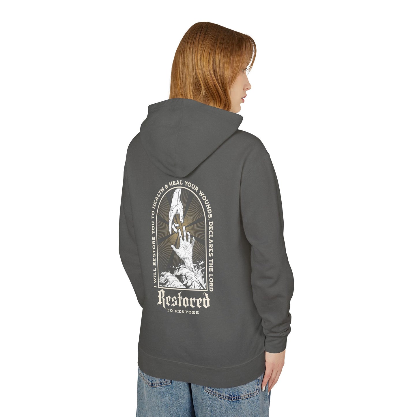 "RESTORED TO RESTORE" UNISEX PREMIUM HOODIE