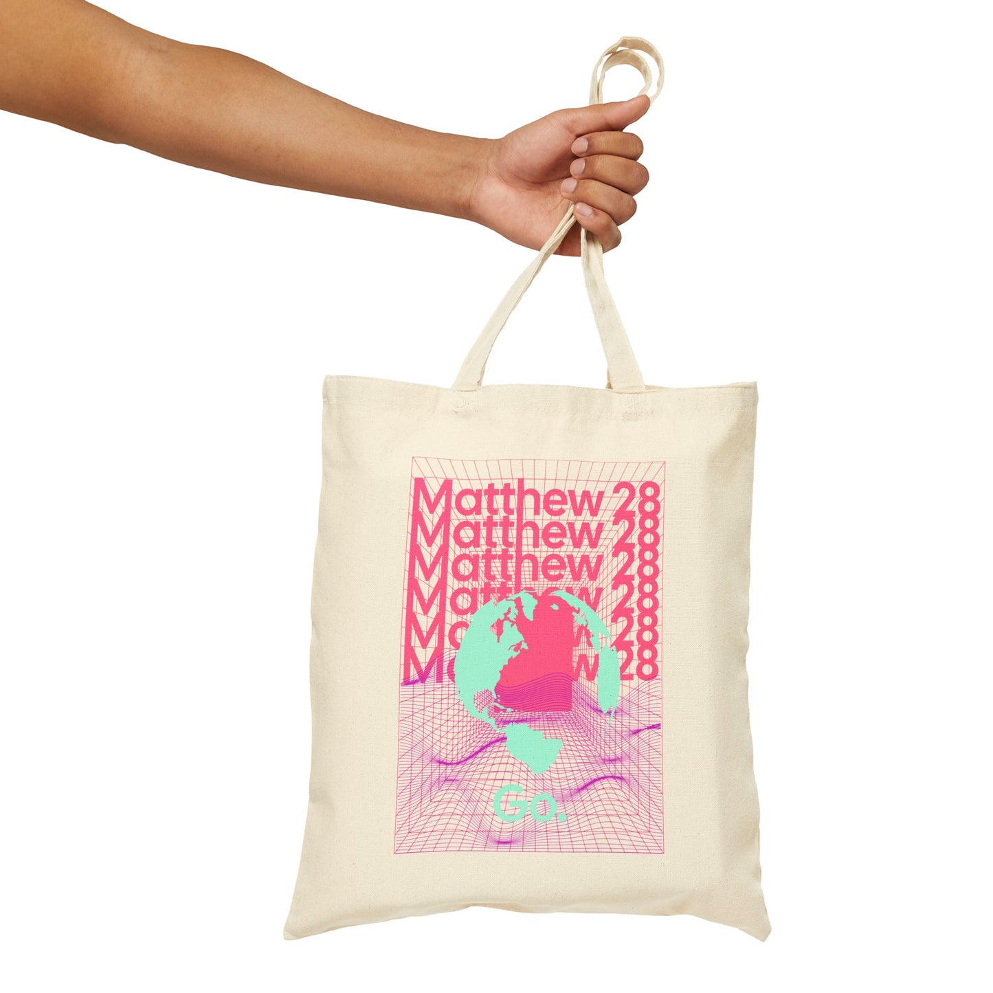 "Go. Matthew 28" Cotton Canvas Tote Bag