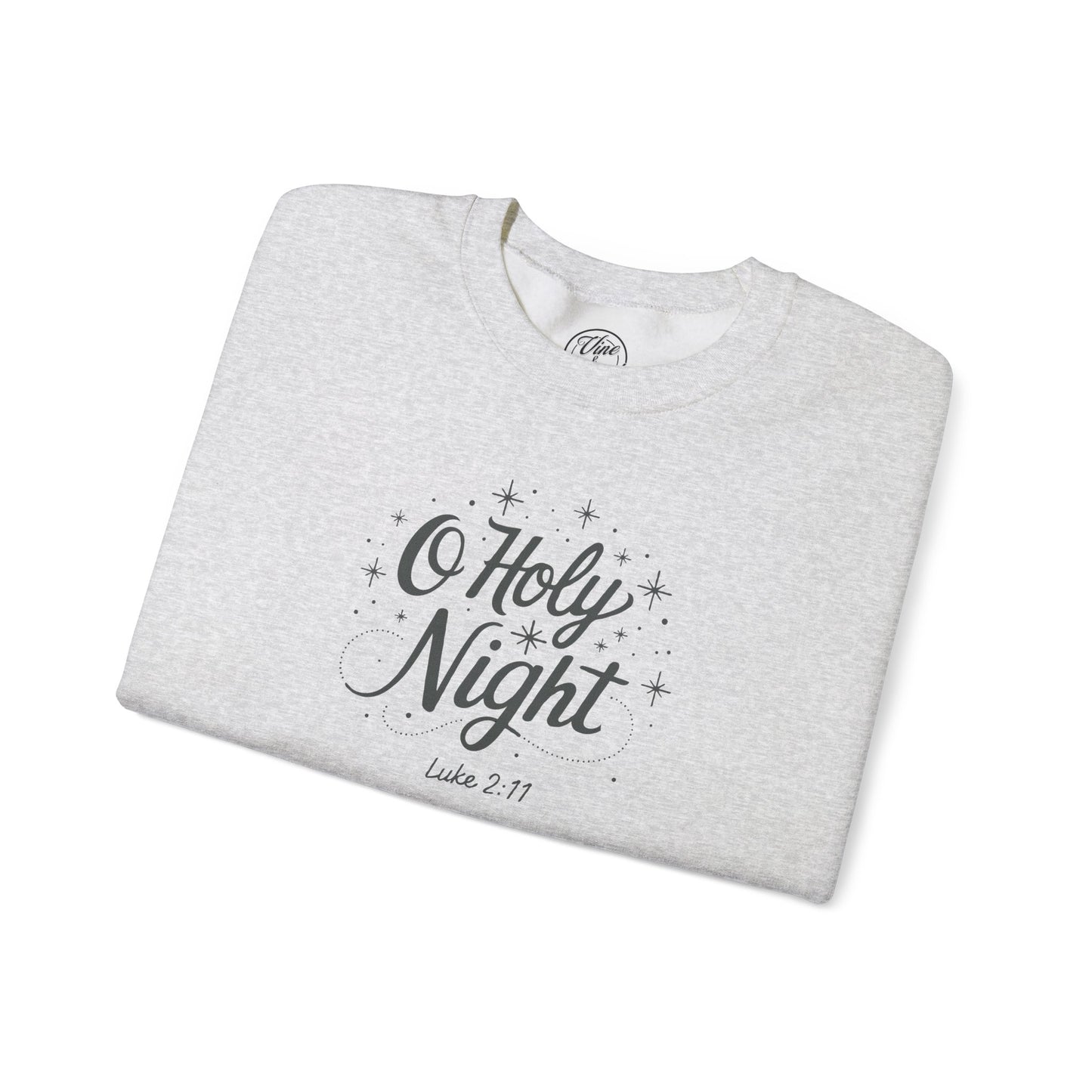 "O Holy Night" Cursive Christmas Crewneck Sweatshirt