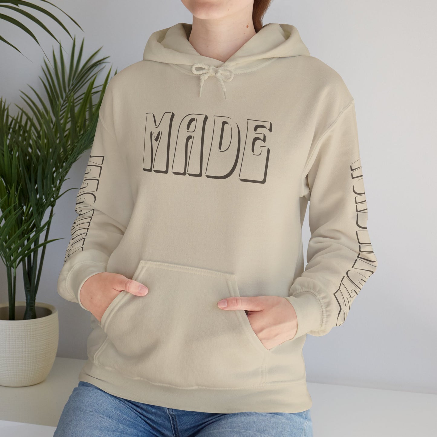 "Fearfully Wonderfully Made" Tan Adult Hoodie