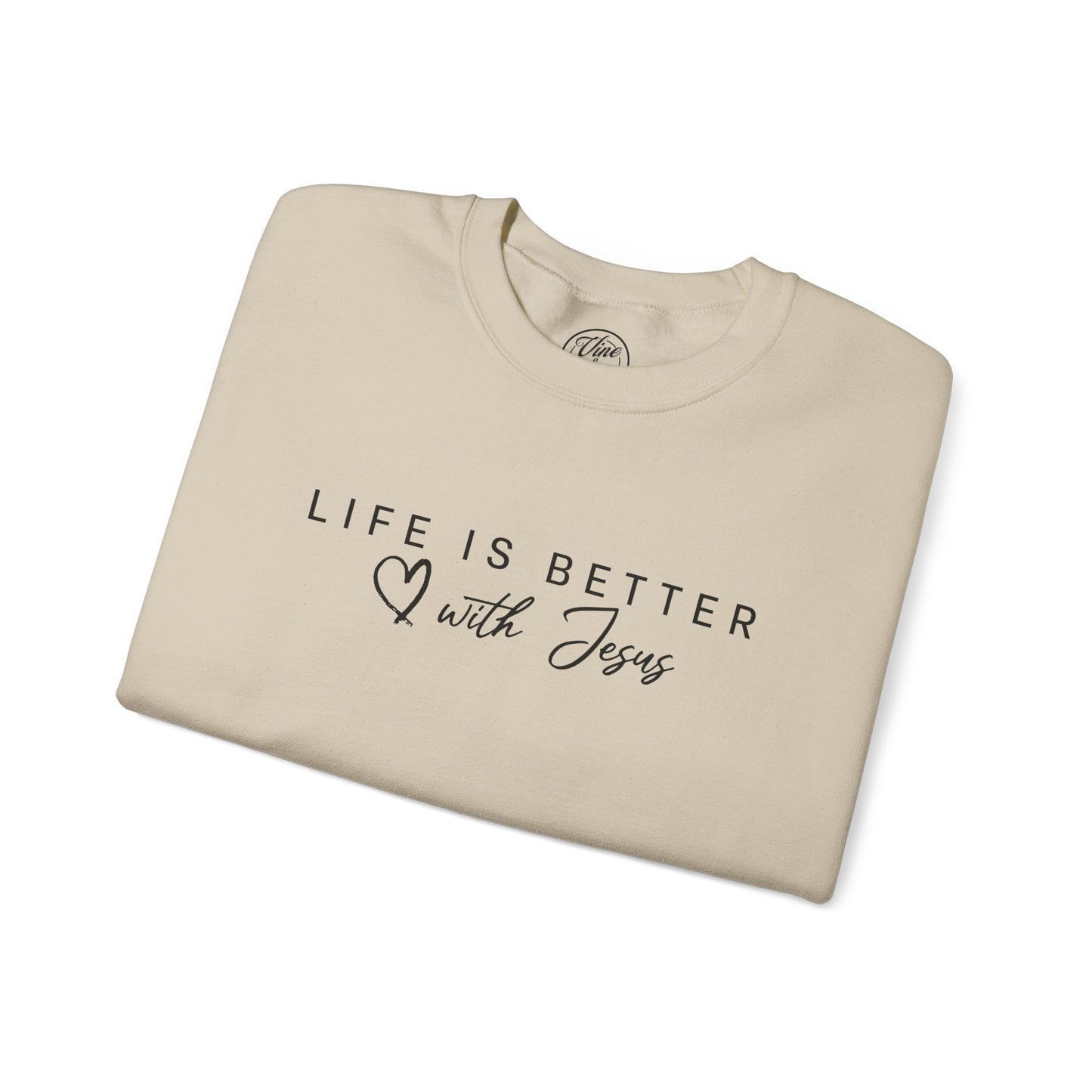 "Life Is Better With Jesus" Adult Crewneck Sweatshirt