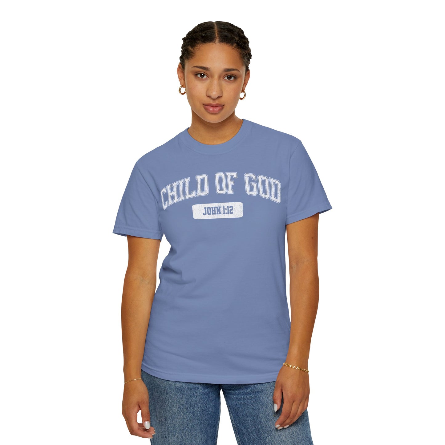 "Child of God" Varsity Style Unisex Garment-Dyed Tee