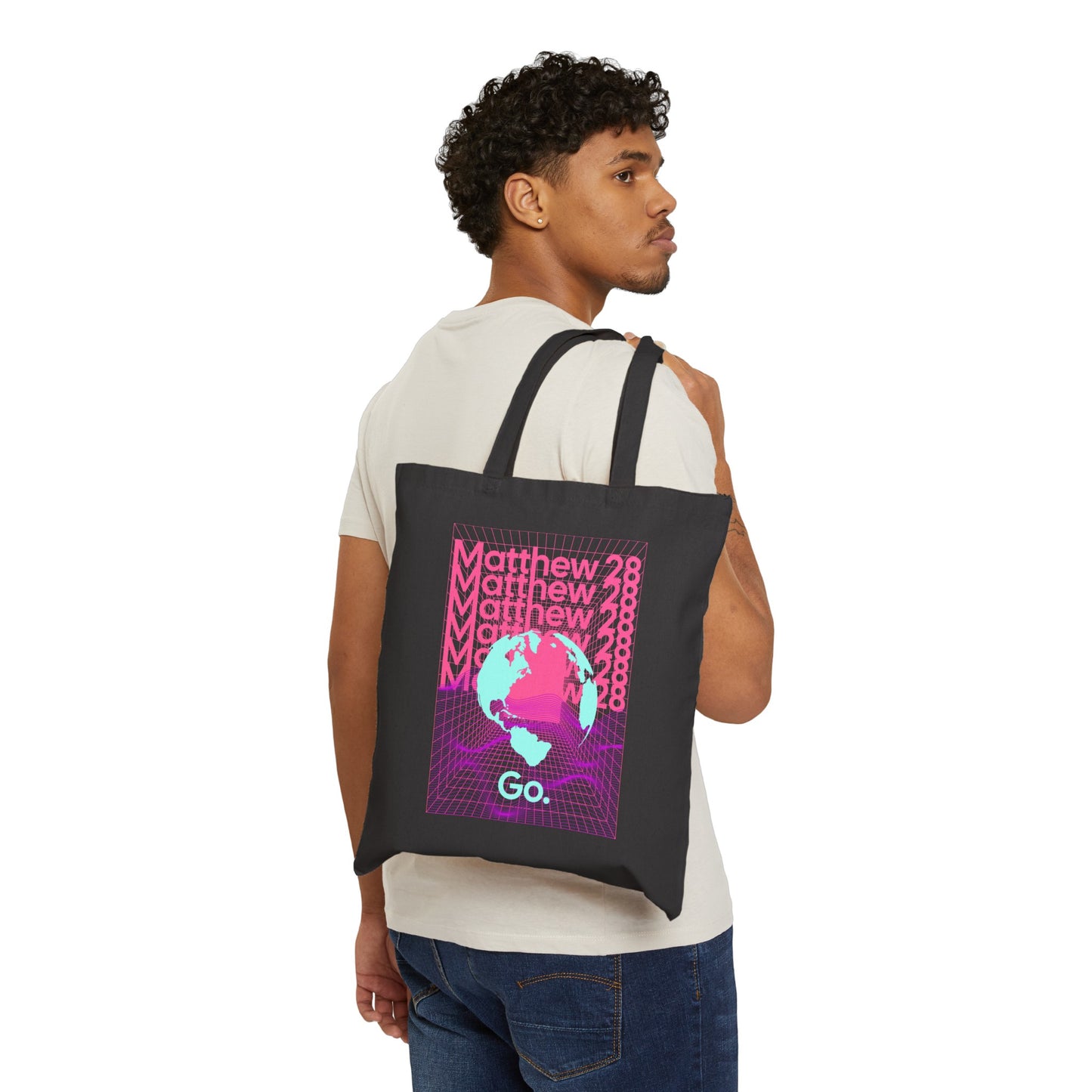 "Go. Matthew 28" Cotton Canvas Tote Bag