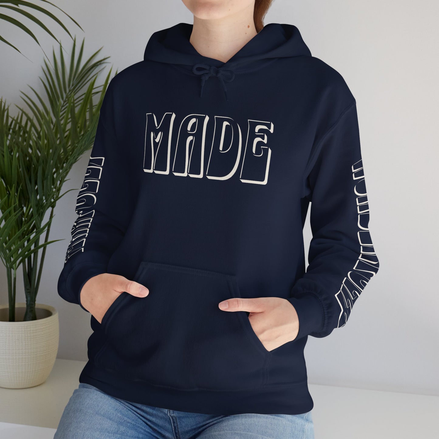 "Fearfully Wonderfully Made" Navy Adult Hoodie