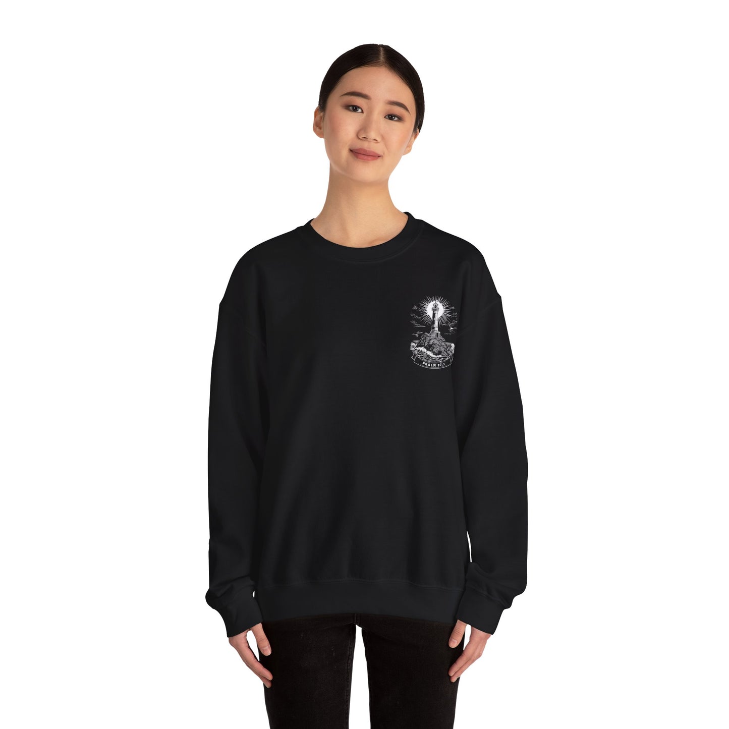 "Psalm 27:1" Adult Crewneck Sweatshirt